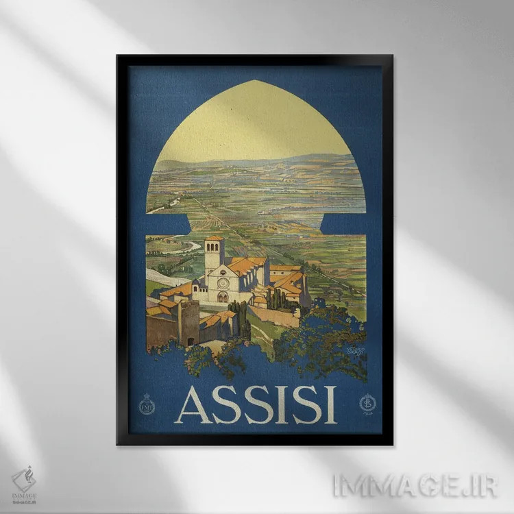تابلو دکوراتیو Italy, And The Countryside As If From A Window In A To… اثر استاک ترک ایمیجز - نمای قابدار مشکی