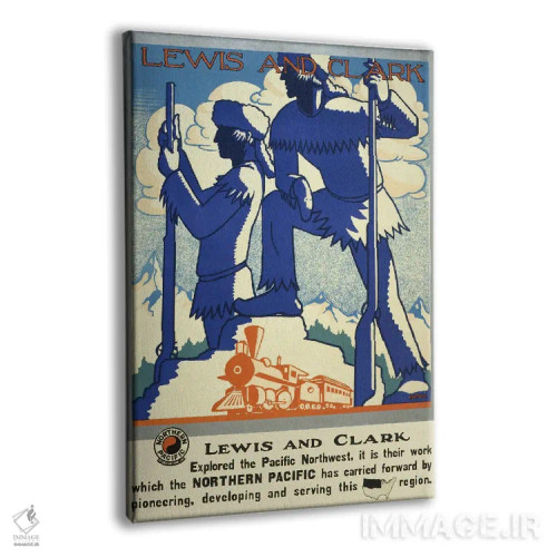 تابلو دکوراتیو Circa 1920,پوستر قدیمی سفر نمایش سایه های لوئیس و کلار… اثر استاک ترک ایمیجز - نمای پرسپکتیو محصول