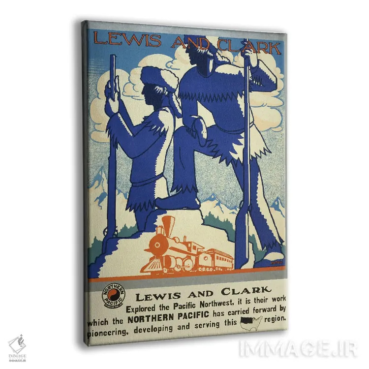 تابلو دکوراتیو Circa 1920,پوستر قدیمی سفر نمایش سایه های لوئیس و کلار… اثر استاک ترک ایمیجز - نمای پرسپکتیو محصول