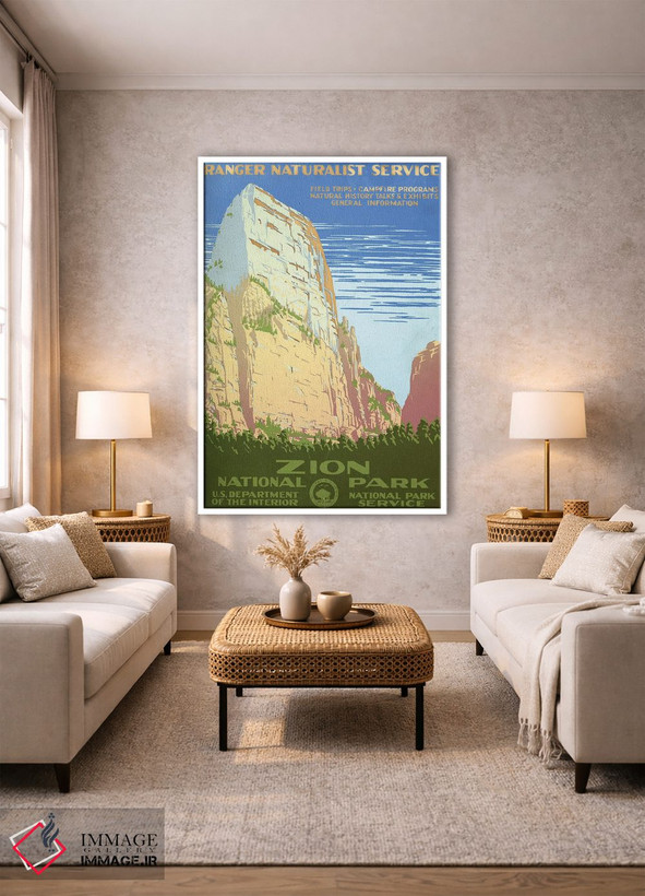 تابلو دکوراتیو Shows View Of A Cliff At Zion National Park, Circa 193… اثر استاک ترک ایمیجز - D1W
