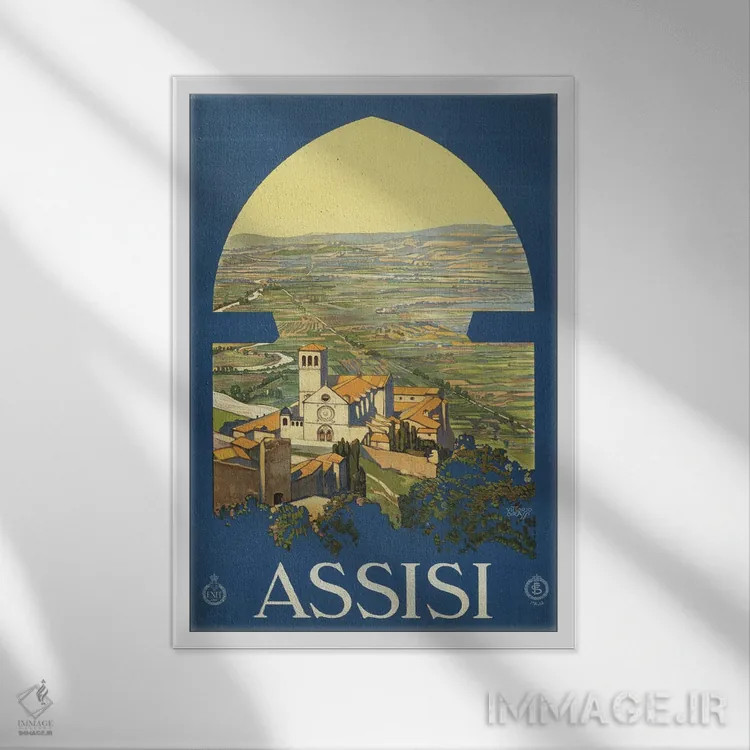 تابلو دکوراتیو Italy, And The Countryside As If From A Window In A To… اثر استاک ترک ایمیجز - نمای قابدار سفید