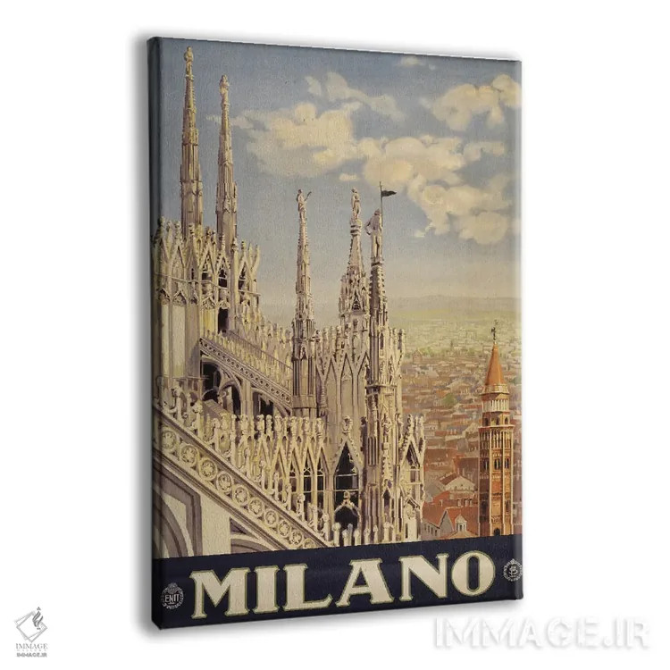 تابلو دکوراتیو Italy, Circa 1920,پوستر قدیمی سفر نمایش سقف و برجک های… اثر استاک ترک ایمیجز - نمای پرسپکتیو محصول