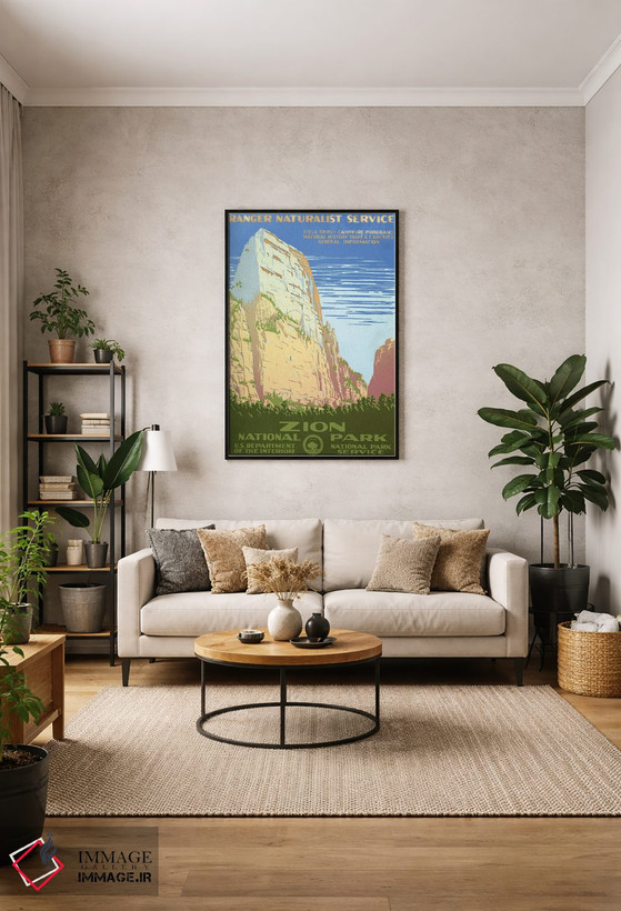 تابلو دکوراتیو Shows View Of A Cliff At Zion National Park, Circa 193… اثر استاک ترک ایمیجز - D2B