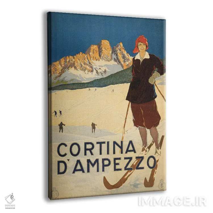 تابلو دکوراتیو Circa 1920,پوستر قدیمی سفر نمایش زنی در حالت ژست روی پ… اثر استاک ترک ایمیجز - نمای پرسپکتیو محصول