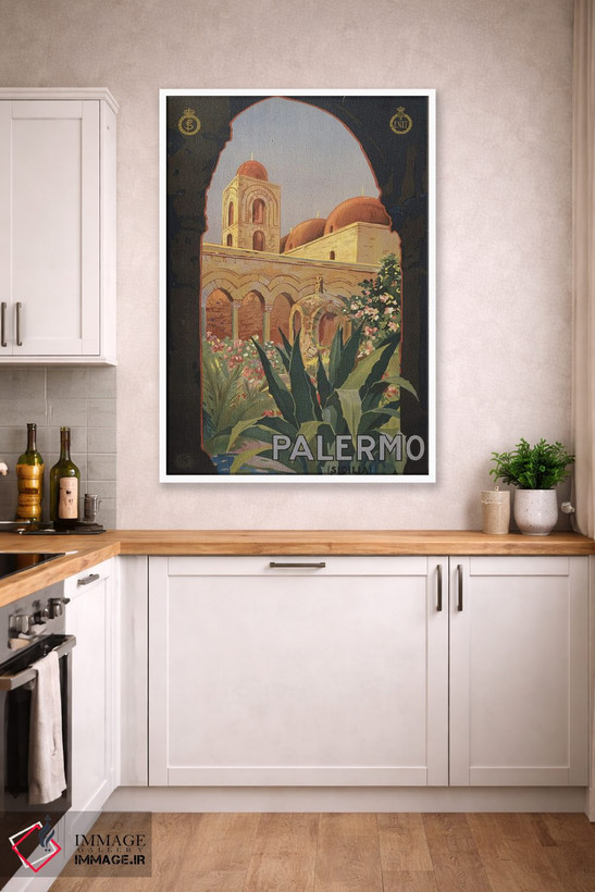 تابلو دکوراتیو Palermo, Italy, Circa 1920,پوستر قدیمی سفر نمایش حیاط… اثر استاک ترک ایمیجز - D3W
