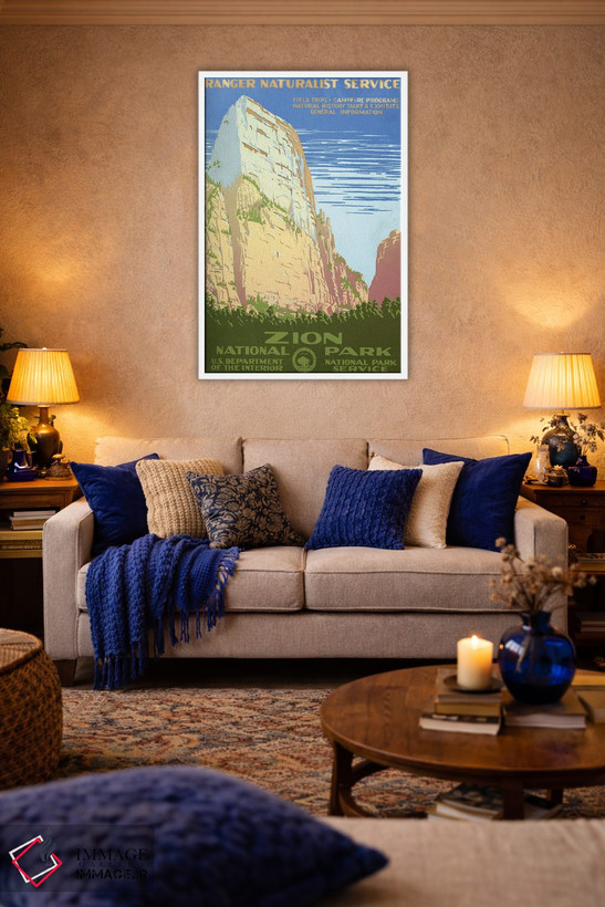 تابلو دکوراتیو Shows View Of A Cliff At Zion National Park, Circa 193… اثر استاک ترک ایمیجز - D3W