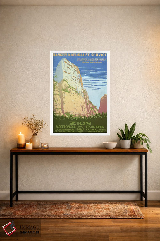 تابلو دکوراتیو Shows View Of A Cliff At Zion National Park, Circa 193… اثر استاک ترک ایمیجز - D4W