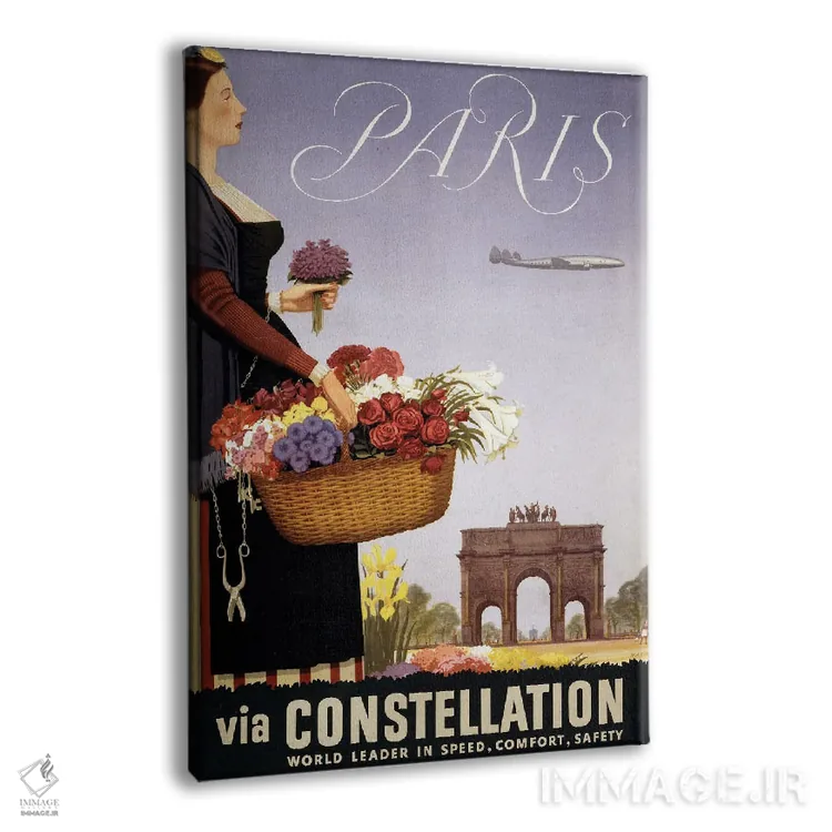 تابلو دکوراتیو Paris Via Constellation, Circa 1950,پوستر قدیمی سفر، پ… اثر استاک ترک ایمیجز - نمای پرسپکتیو محصول