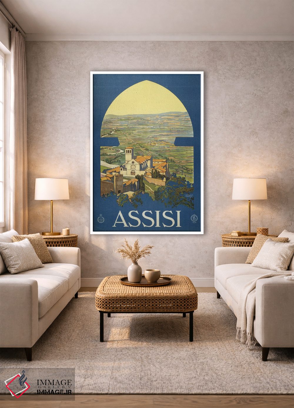 تابلو دکوراتیو Italy, And The Countryside As If From A Window In A To… اثر استاک ترک ایمیجز - D1W