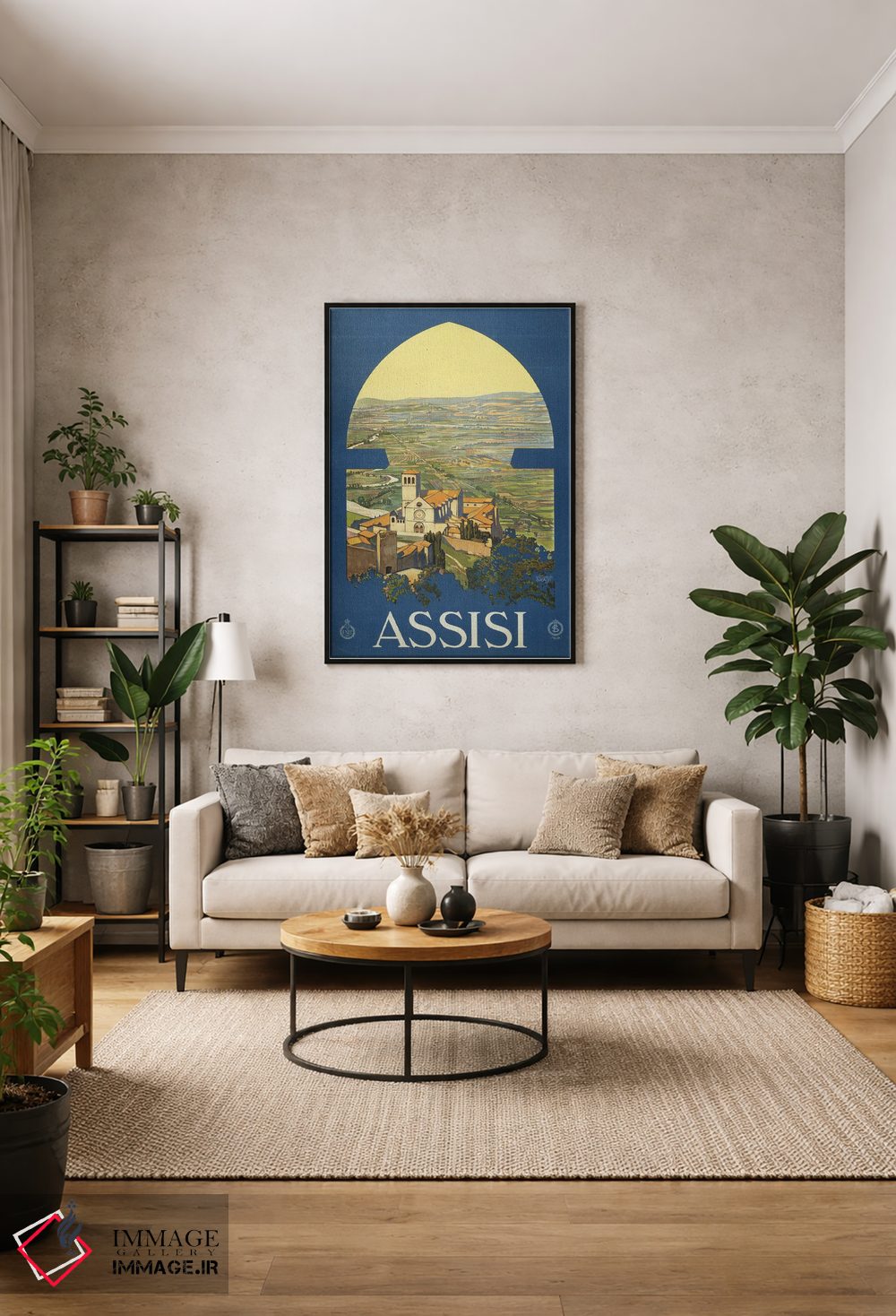 تابلو دکوراتیو Italy, And The Countryside As If From A Window In A To… اثر استاک ترک ایمیجز - D2B