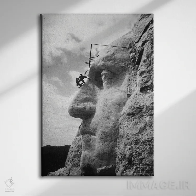 تابلو دکوراتیو Mt Rushmore, South Dakota,گاتزن بورگلوم در حال بازرسی… اثر گالری ورنون لوئیس - نمای روبهرو روی دیوار