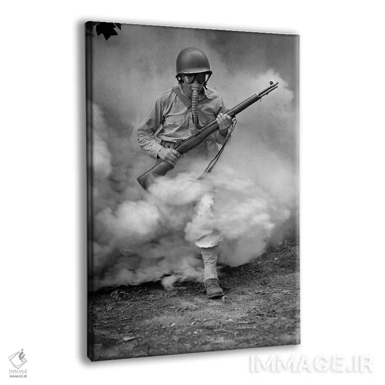 تابلو دکوراتیو Virginia, During World War II, 1942,سرباز با تفنگ در… اثر گالری ورنون لوئیس - نمای پرسپکتیو محصول