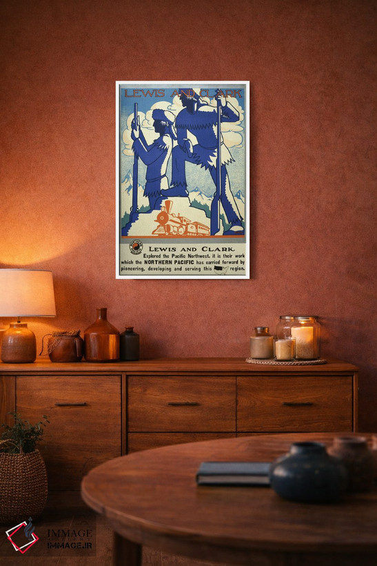تابلو دکوراتیو Circa 1920,پوستر قدیمی سفر نمایش سایه های لوئیس و کلار… اثر استاک ترک ایمیجز - D3W