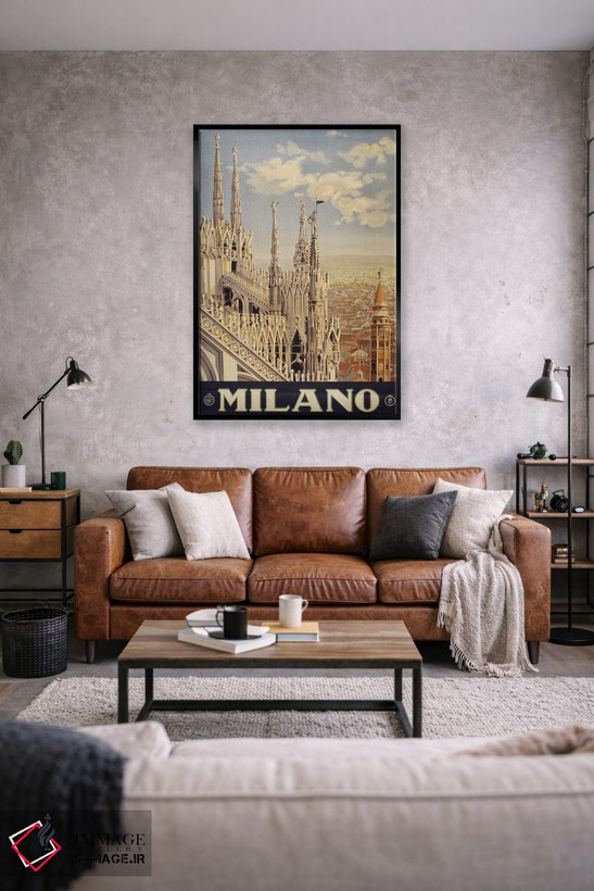 تابلو دکوراتیو Italy, Circa 1920,پوستر قدیمی سفر نمایش سقف و برجک های… اثر استاک ترک ایمیجز - D1B
