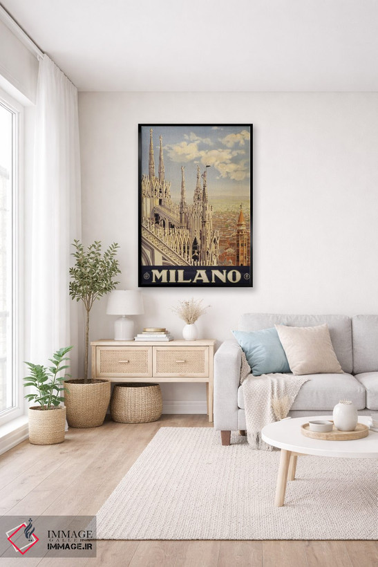 تابلو دکوراتیو Italy, Circa 1920,پوستر قدیمی سفر نمایش سقف و برجک های… اثر استاک ترک ایمیجز - D4B