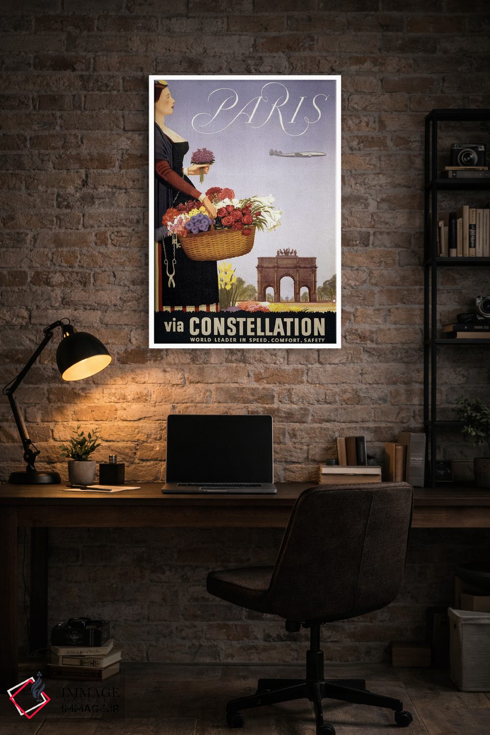 تابلو دکوراتیو Paris Via Constellation, Circa 1950,پوستر قدیمی سفر، پ… اثر استاک ترک ایمیجز - D3W