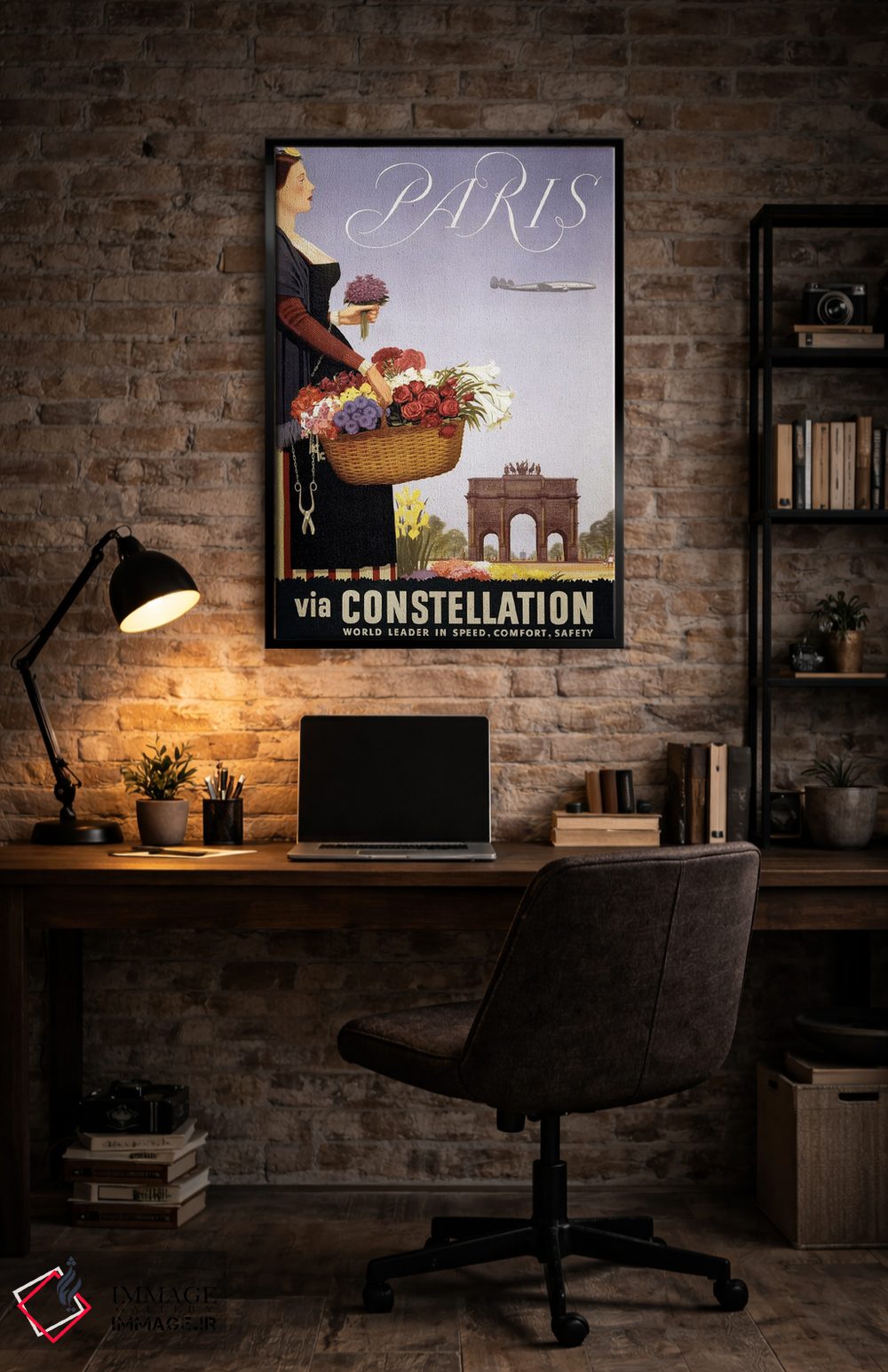 تابلو دکوراتیو Paris Via Constellation, Circa 1950,پوستر قدیمی سفر، پ… اثر استاک ترک ایمیجز - D5B
