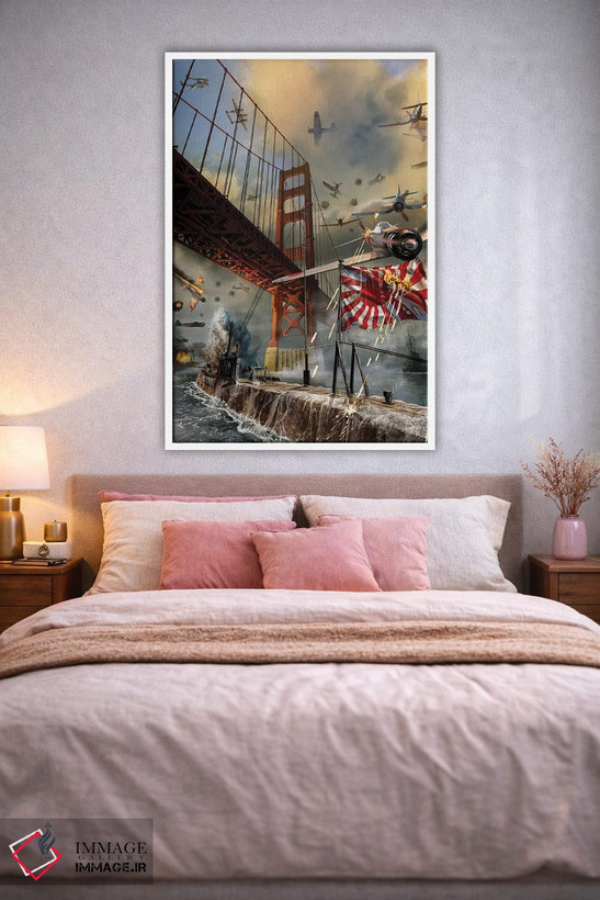 تابلو دکوراتیو هواپیماهای آمریکایی در حال حمله به هواپیمای ژاپنی زیرو و زیردر… اثر کرت میلر - D1W