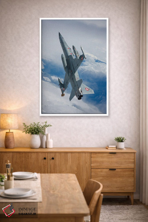 تابلو دکوراتیو جنگنده F-5F تایگر II نیروی هوایی سوئیس در حال پرواز بر… اثر دیرک یان د ریدر - D4W