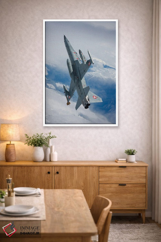 تابلو دکوراتیو جنگنده F-5F تایگر II نیروی هوایی سوئیس در حال پرواز بر… اثر دیرک یان د ریدر - D4W