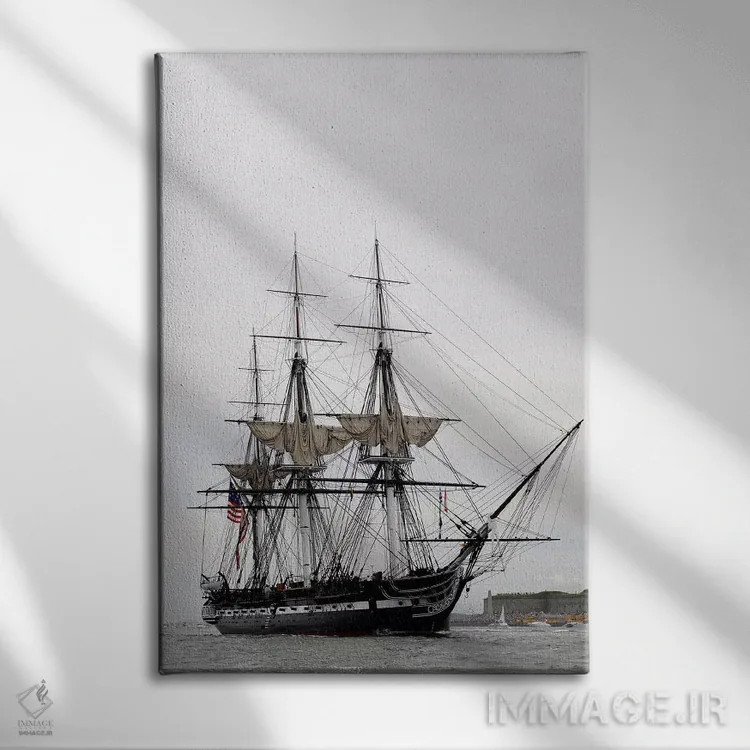 تابلو دکوراتیو USS Constitution,قدیمی ترین ناو رزمی فعال جهان، یواس ا… اثر استاک ترک ایمیجز - نمای روبهرو روی دیوار