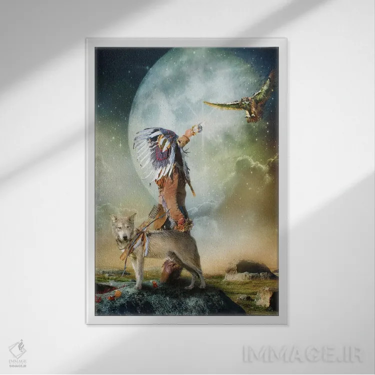 تابلو دکوراتیو پیام رسان اثر ترودی سیموندز - نمای قابدار سفید