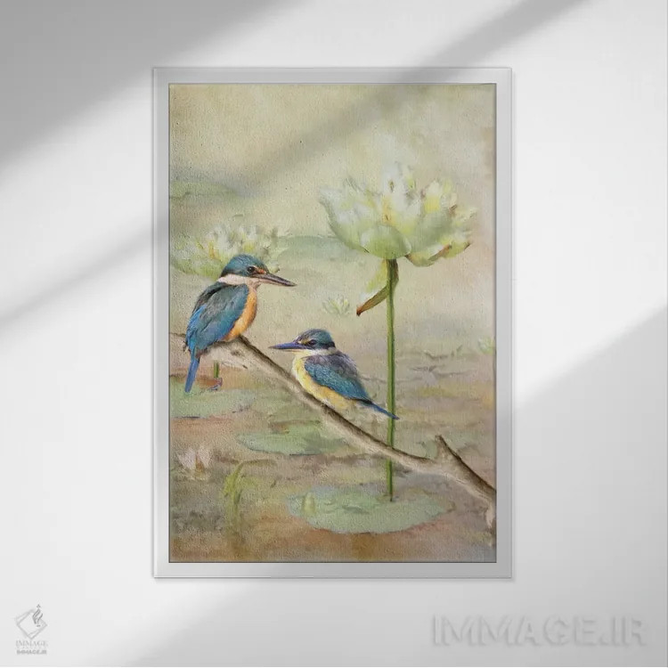 تابلو دکوراتیو ماهیگیر مقدس اثر ترودی سیموندز - نمای قابدار سفید