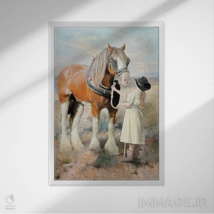 تابلو دکوراتیو دختر کشاورز اثر ترودی سیموندز - نمای قابدار سفید