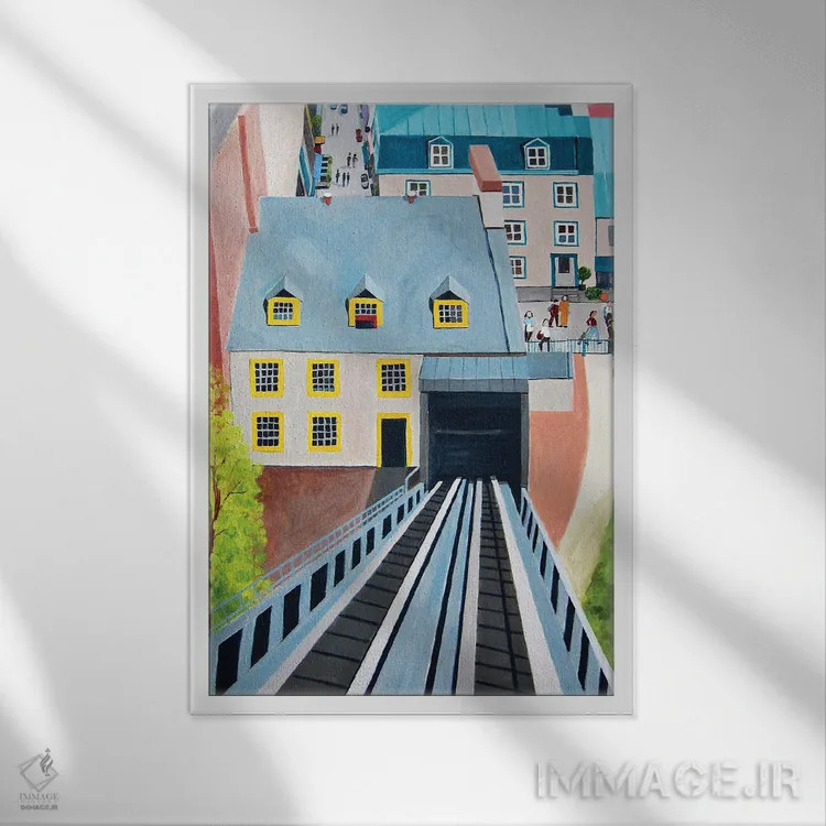 تابلو دکوراتیو Quebec City II,تله کابین، کبک سیتی اثر تونی سیلبر-دلرویو - نمای قابدار سفید