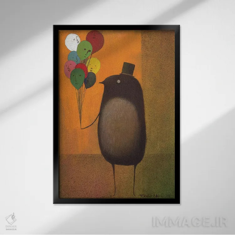 تابلو دکوراتیو راهنما اثر توشیو ایبینه - نمای قابدار مشکی