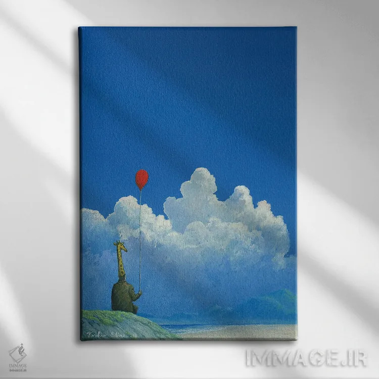 تابلو دکوراتیو آقای زرافه اثر توشیو ایبینه - نمای روبهرو روی دیوار