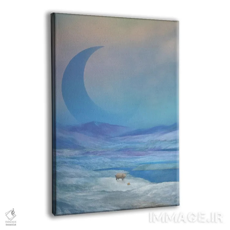 تابلو دکوراتیو پاره ای در غروب زمستانی اثر توشیو ایبینه - نمای پرسپکتیو محصول