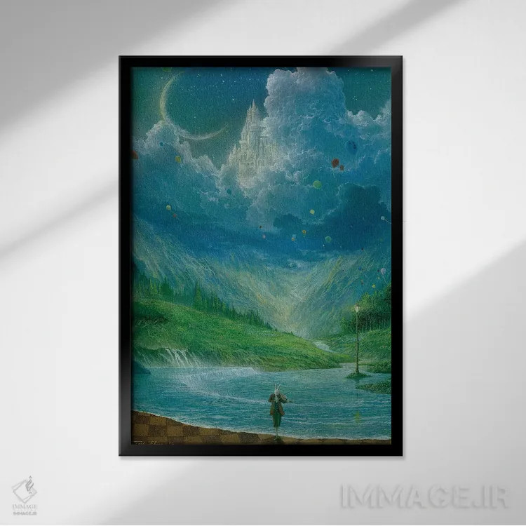 تابلو دکوراتیو فانتزیا اثر توشیو ایبینه - نمای قابدار مشکی