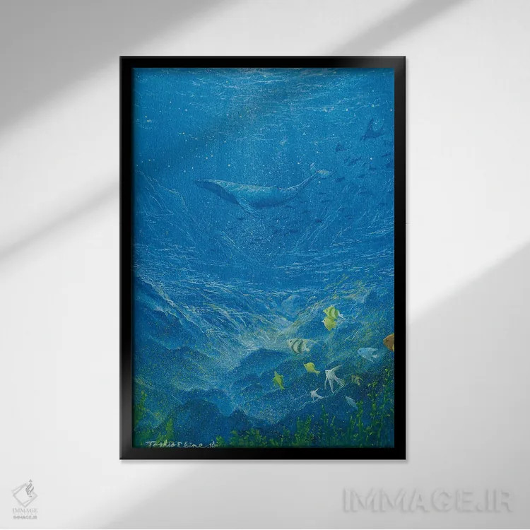 تابلو دکوراتیو در روشنایی روز اثر توشیو ایبینه - نمای قابدار مشکی