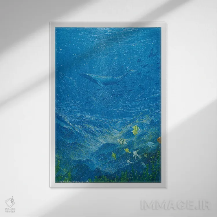 تابلو دکوراتیو در روشنایی روز اثر توشیو ایبینه - نمای قابدار سفید