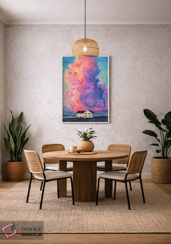 تابلو دکوراتیو ابر گربه ای اثر اوا کامایون - D3W