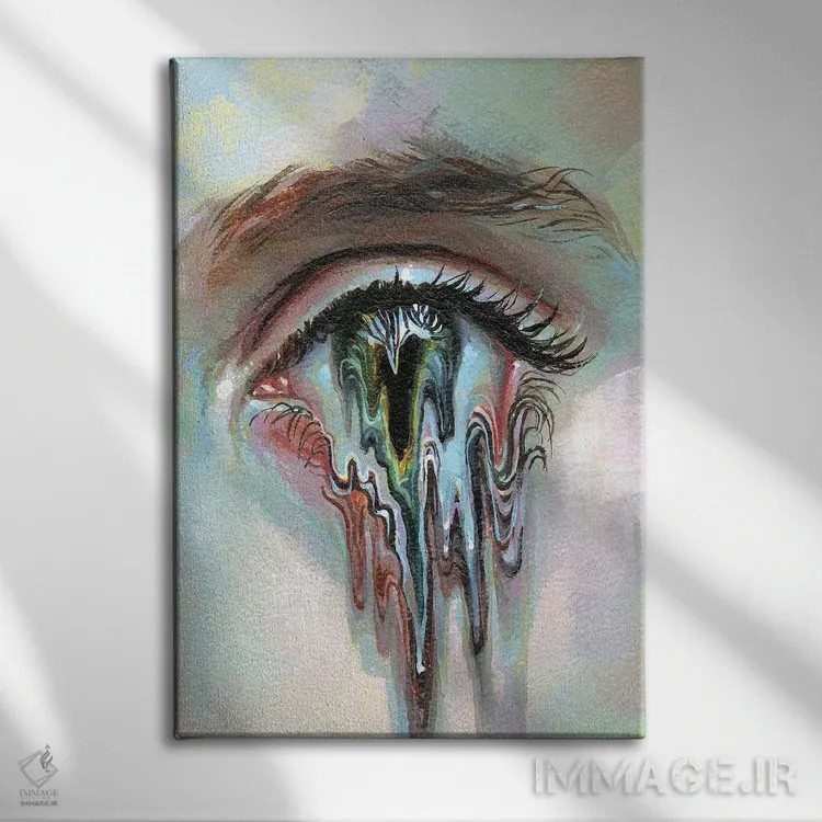 تابلو انتزاعی ذوب کننده ذهن اثر اوا کامایون - نمای روبهرو روی دیوار