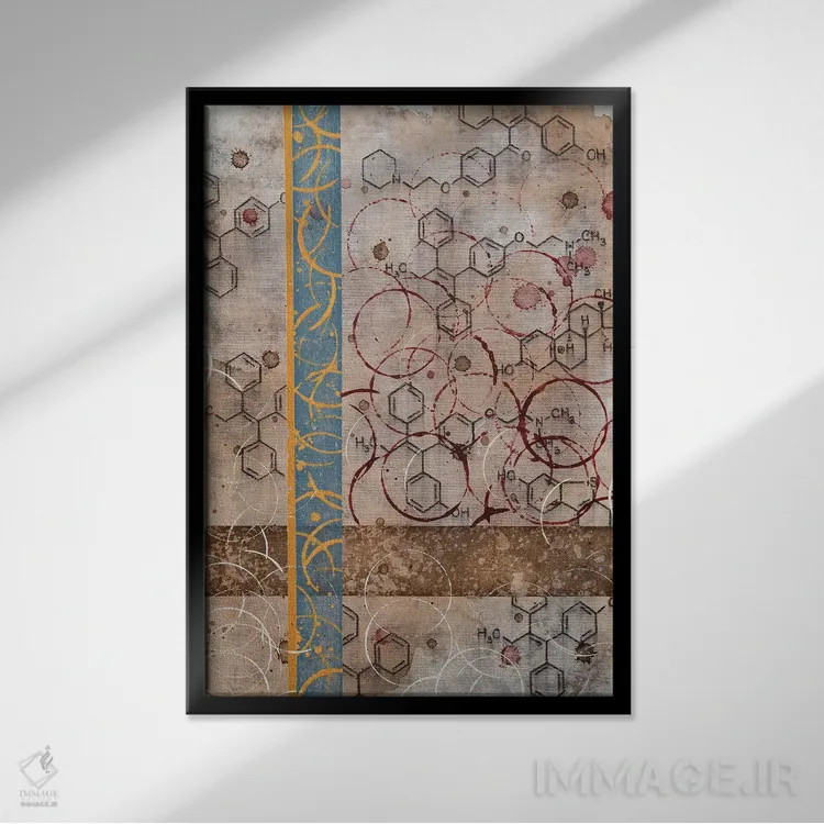 تابلو انتزاعی معجزه انتزاع شیمیایی شماره ۱۱ اثر تیلور اسمیت - نمای قابدار مشکی