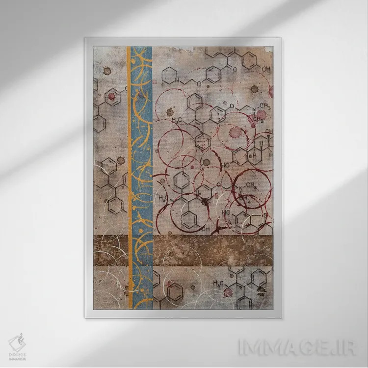 تابلو انتزاعی معجزه انتزاع شیمیایی شماره ۱۱ اثر تیلور اسمیت - نمای قابدار سفید