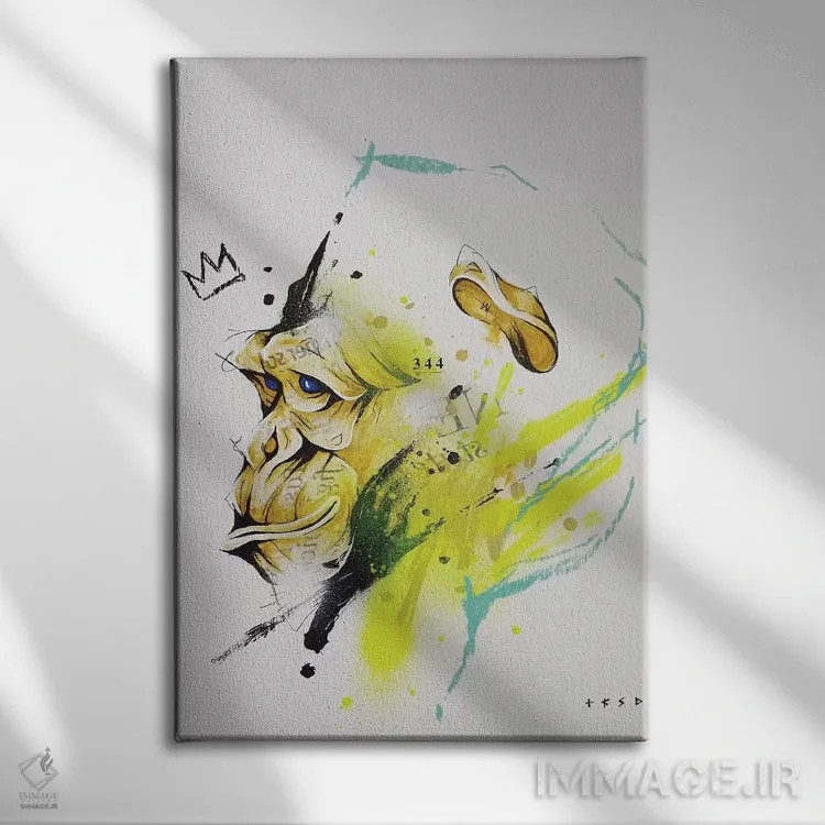 تابلو دکوراتیو میمون اثر تاکا سودو - نمای روبهرو روی دیوار