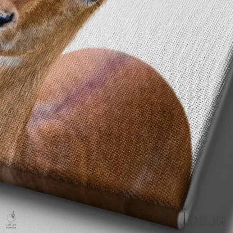 تابلو دکوراتیو آهو اثر چاپ های تاینی ترژر - نمای نزدیک بافت بوم