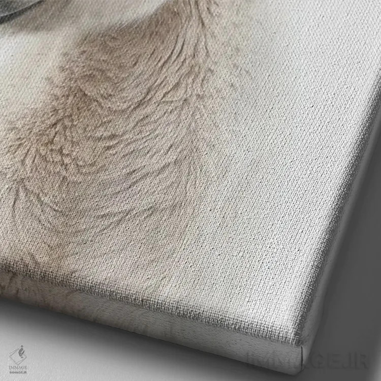 تابلو دکوراتیو کره اسب اثر چاپ های تاینی ترژر - نمای نزدیک بافت بوم