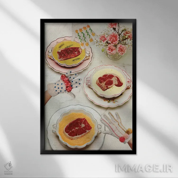 تابلو دکوراتیو سوپ گوشت اثر تایلر وارسل - نمای قابدار مشکی