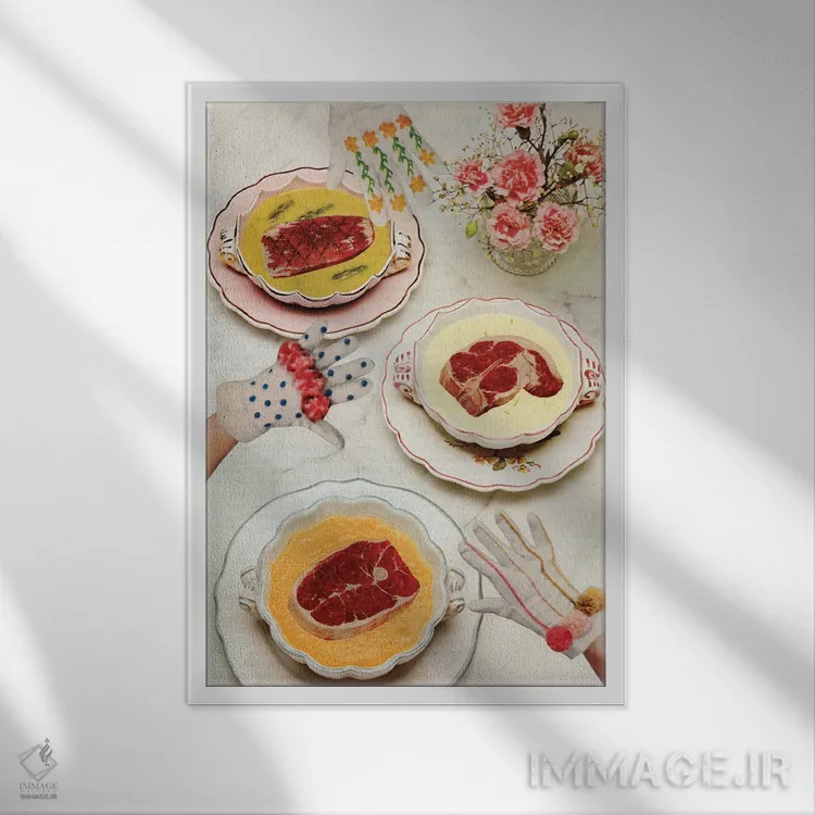 تابلو دکوراتیو سوپ گوشت اثر تایلر وارسل - نمای قابدار سفید