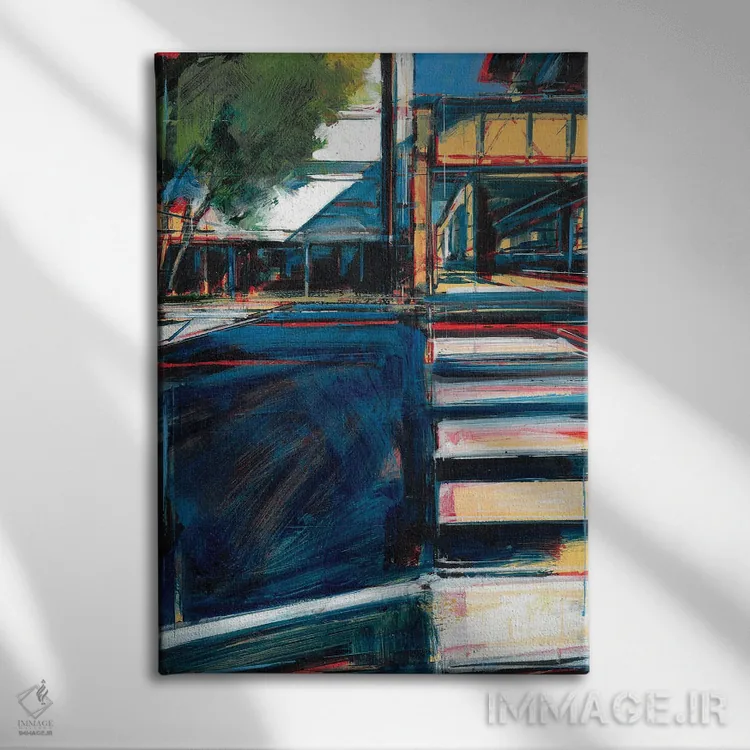 تابلو انتزاعی شیکاگو شماره ۲ اثر تام وویس - نمای روبهرو روی دیوار