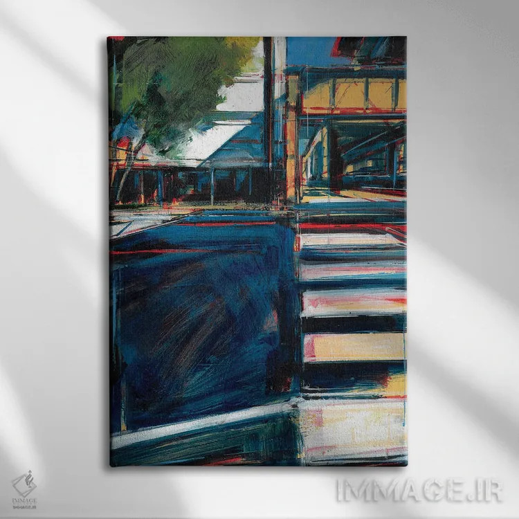 تابلو انتزاعی شیکاگو شماره ۲ اثر تام وویس - نمای روبهرو روی دیوار