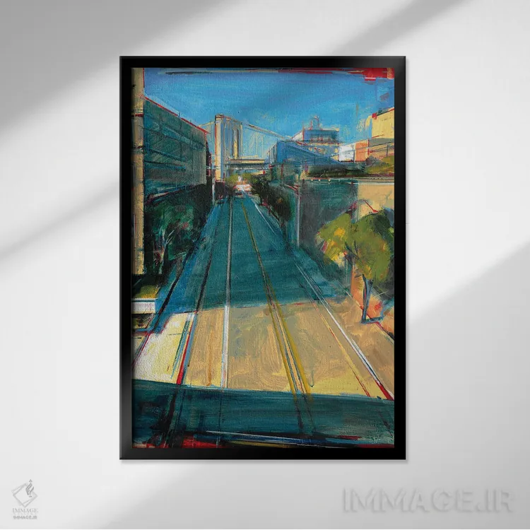تابلو انتزاعی به سمت پل بروکلین شماره ۲ اثر تام وویس - نمای قابدار مشکی