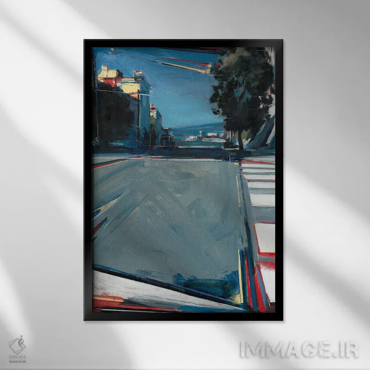 تابلو انتزاعی سان فرانسیسکو شماره ۲۱ اثر تام وویس - نمای قابدار مشکی