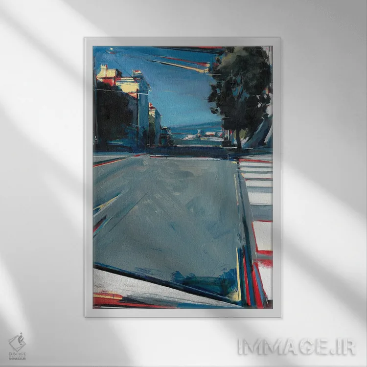 تابلو انتزاعی سان فرانسیسکو شماره ۲۱ اثر تام وویس - نمای قابدار سفید