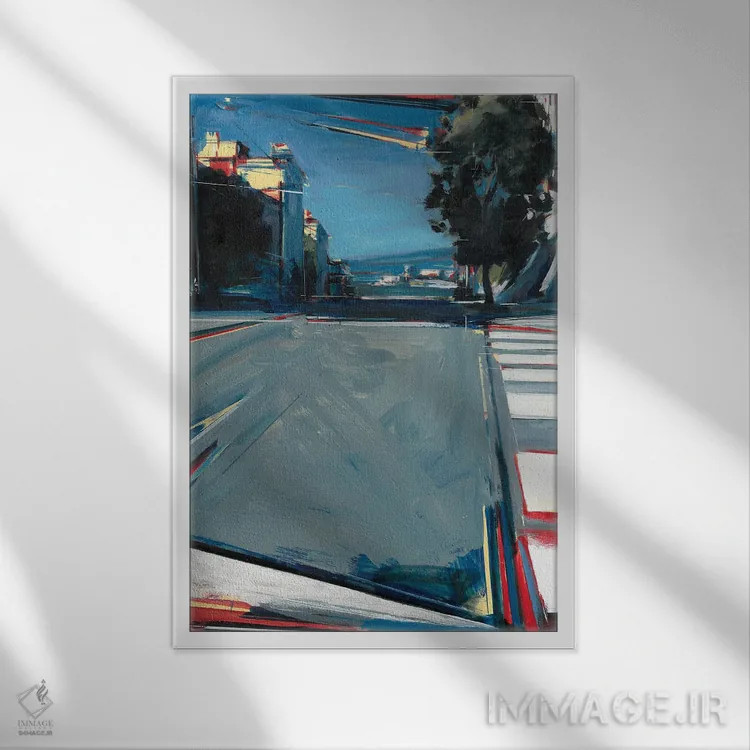 تابلو انتزاعی سان فرانسیسکو شماره ۲۱ اثر تام وویس - نمای قابدار سفید